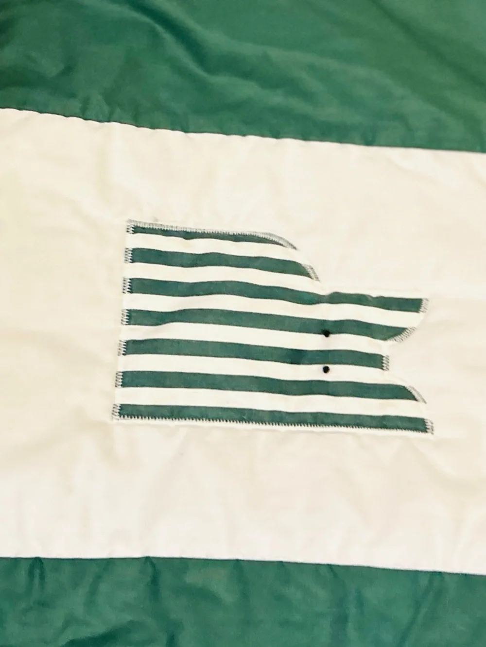 Handmade Green and White Cat Patchwork Quilted Wall Hanger 36” x 28”